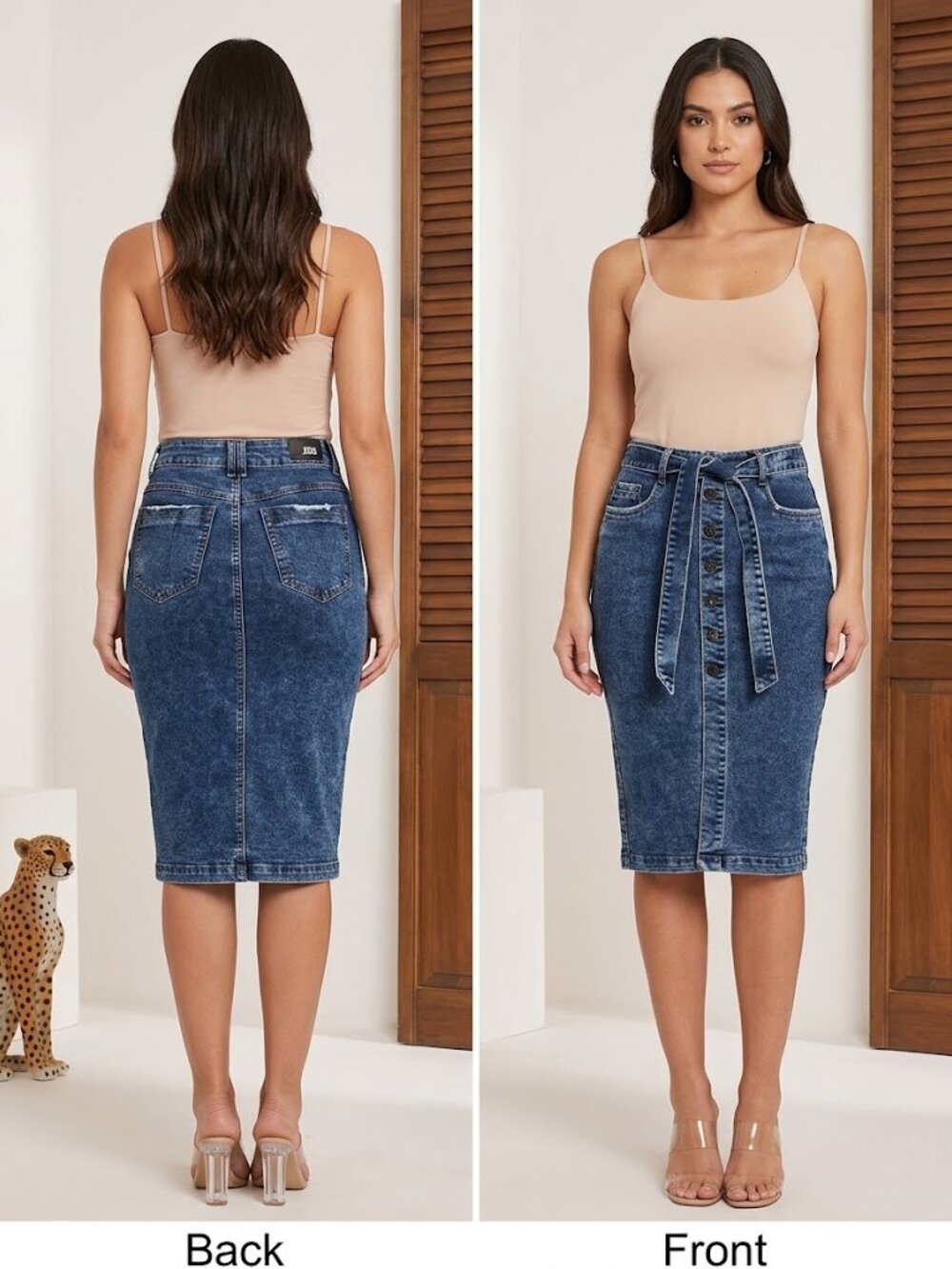 Calvin Klein Fashion 2012 HILHKC Denim Button Front Pencil Skirt Jeans Size 6
